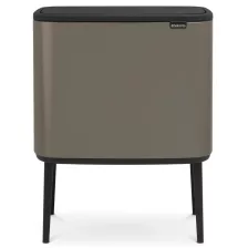   Brabantia Bo Touch Bin nyomófedeles szelektív szemetes lábakkal - platinaszürke 3x11L