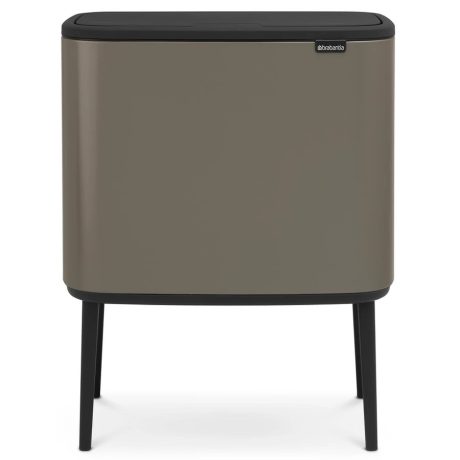 Brabantia Bo Touch Bin acél nyomófedeles szelektív szemetes lábakkal - platinaszürke 3x11L