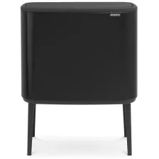   Brabantia Bo Touch Bin nyomófedeles szelektív szemetes lábakkal - matt fekete 3x11L
