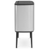 Brabantia Bo Touch Bin acél nyomófedeles szelektív szemetes lábakkal - rozsdamentes acél, selyem ujjlenyomatmentes 3x11L