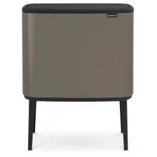   Brabantia Bo Touch Bin nyomófedeles szelektív szemetes lábakkal - platinaszürke 11+23L