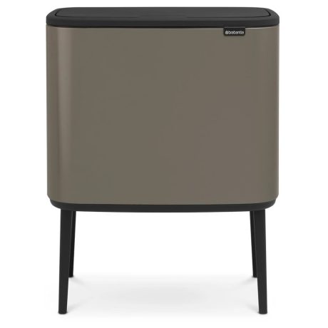 Brabantia Bo Touch Bin acél nyomófedeles szelektív szemetes lábakkal - platinaszürke 11+23L