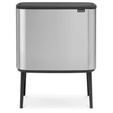   Brabantia Bo Touch Bin nyomófedeles szelektív szemetes lábakkal - rozsdamentes acél, selyem ujjlenyomatmentes 11+23L