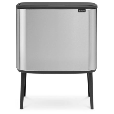 Brabantia Bo Touch Bin acél nyomófedeles szelektív szemetes lábakkal - rozsdamentes acél, selyem ujjlenyomatmentes 11+23L