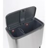 Brabantia Bo Touch Bin acél nyomófedeles szelektív szemetes lábakkal - rozsdamentes acél, selyem ujjlenyomatmentes 11+23L