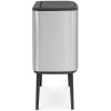 Brabantia Bo Touch Bin acél nyomófedeles szelektív szemetes lábakkal - rozsdamentes acél, selyem ujjlenyomatmentes 11+23L