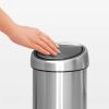 Brabantia Touch Bin acél fali/álló nyomófedeles szemetes - rozsdamentes acél, selyem matt 3L