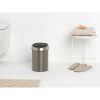 Brabantia Touch Bin acél fali/álló nyomófedeles szemetes - platinaszürke test, rozsdamentes acél selyem fedő 3L