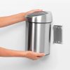 Brabantia Touch Bin acél fali/álló nyomófedeles szemetes - rozsdamentes acél, selyem ujjlenyomatmentes 3L