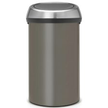   Brabantia Touch Bin New XXL nyomófedeles szemetes - platinaszürke test, selyem ujjlenyomatmentes fedő 60L