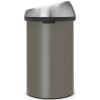 Brabantia Touch Bin New XXL acél nyomófedeles szemetes - platinaszürke test, selyem ujjlenyomatmentes fedő 60L