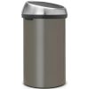 Brabantia Touch Bin New XXL acél nyomófedeles szemetes - platinaszürke test, selyem ujjlenyomatmentes fedő 60L