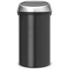 Brabantia Touch Bin New XXL acél nyomófedeles szemetes - matt fekete test, selyem ujjlenyomatmentes fedő 60L