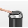 Brabantia Touch Bin New XXL acél nyomófedeles szemetes - matt fekete test, selyem ujjlenyomatmentes fedő 60L