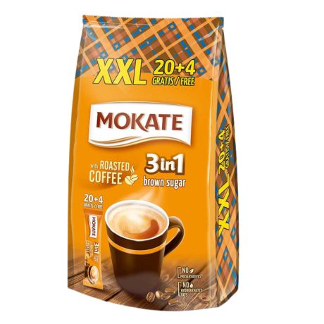 Mokate XXL 3in1 instant kávé barnacukorral 20+4x17g