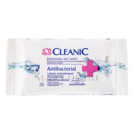 Cleanic antibakteriális frissítő törlőkendő 15db