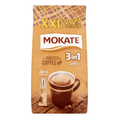 Mokate XXL 3in1 instant kávé Latte 20+4x17g
