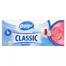 Ooops! Classic papírzsebkendő Sensitive - 3 rétegű, 90db