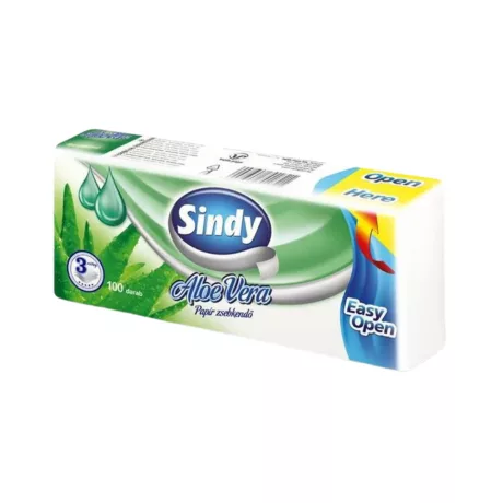 Sindy Aloe Vera papírzsebkendő - 3 rétegű 100db