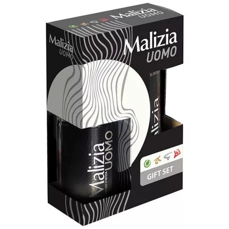 Malizia Men Silver ajándékcsomag tusfürdő + dezodor