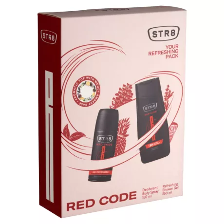 STR8 Red Code férfi ajándékcsomag tusfürdő + dezodor