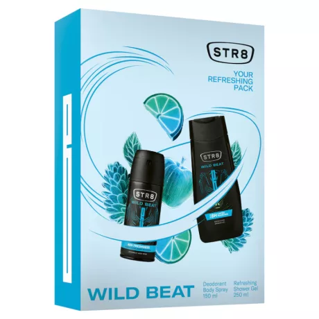 STR8 Wild Beat férfi ajándékcsomag tusfürdő + dezodor