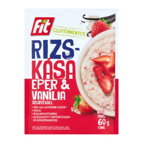 Fit rizskása Eper & Vanília 60g