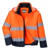 Portwest C464 Essential Lite Hi-Vis 2 az 1-ben bomber kabát narancs-tengerészkék