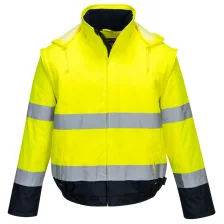   Portwest C464 Essential Lite Hi-Vis 2 az 1-ben bomber kabát sárga-tengerészkék