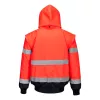 Portwest C465 Hi-Vis 3 az 1-ben bomber dzseki piros-tengerészkék