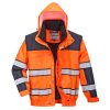 Portwest C466 Hi-Vis 3 az 1-ben Classic bomber dzseki narancs-fekete