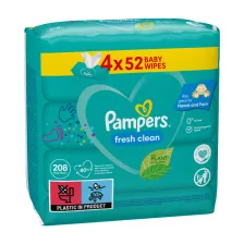 Pampers Fresh Clean nedves popsitörlő 4x52db