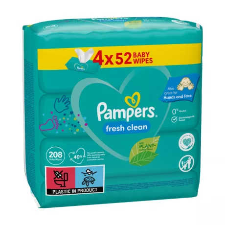 Pampers Fresh Clean nedves popsitörlő 4x52db