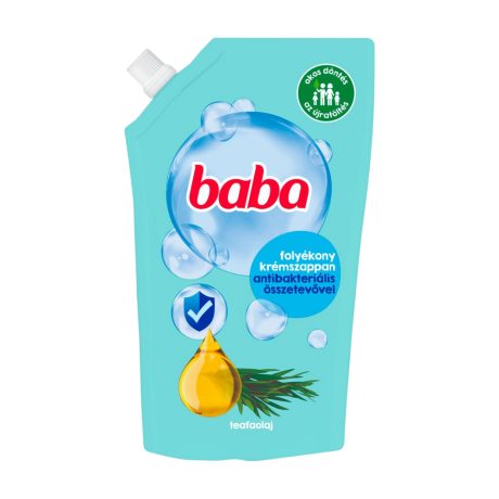 Baba antibakteriális folyékony krémszappan utántöltő Teafaolaj 500ml
