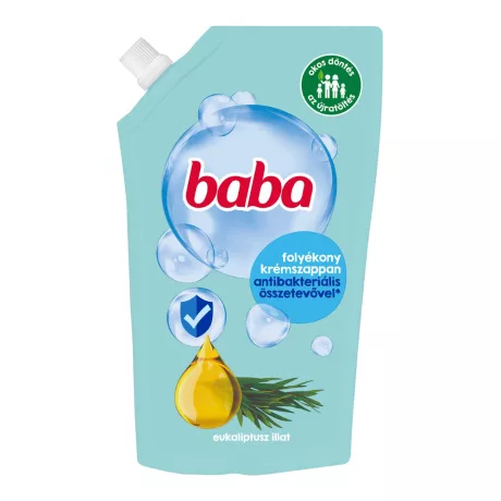 Baba antibakteriális folyékony krémszappan utántöltő Eukaliptusz 500ml