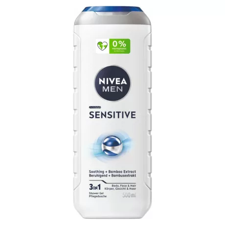 Nivea Men 3in1 férfi tusfürdő Sensitive 500ml