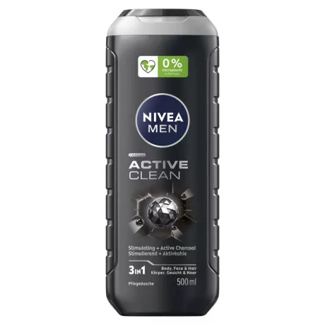 Nivea Men 3in1 férfi tusfürdő Active Clean 500ml