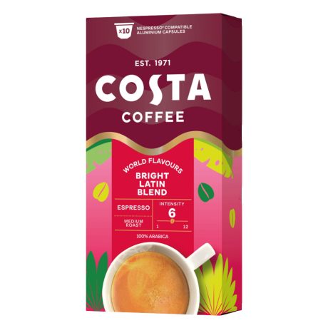 Costa Coffee Bright Latin Blend Nespresso kompatibilis kávékapszula 10db