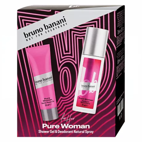 Bruno Banani Pure Woman ajándékcsomag pumpás dezodor + izzadásgátló