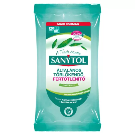Sanytol fertőtlenítő törlőkendő Eukaliptusz 120db