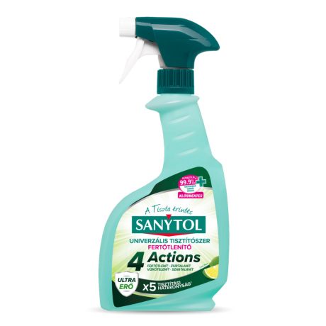 Sanytol 4 Actions Ultra erős fertőtlenítő felülettisztító spray Lime 500ml