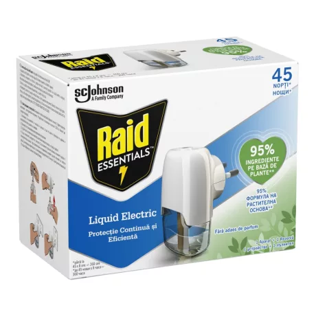 Raid elektromos szúnyogírtó készülék + utántöltő folyadék Illatmentes 27ml