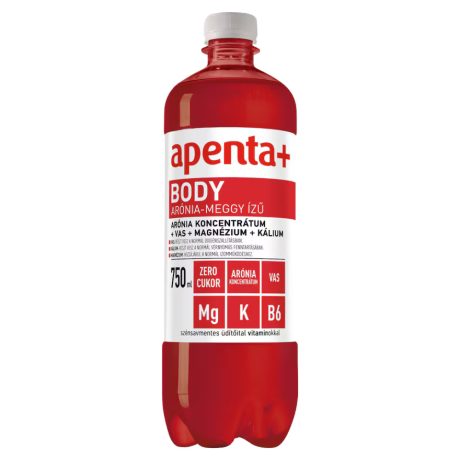 Apenta+ Body Arónia-meggy ízű energiamentes szénsavmentes üdítőital 750ml