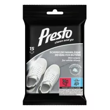 Presto nedves cipőtisztító kendő fehér cipőkhöz 15db