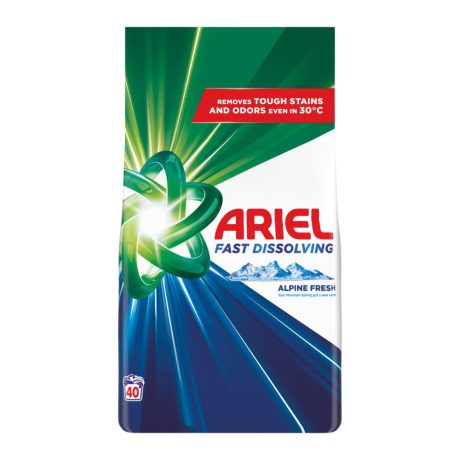 Ariel Mountain Spring mosópor fehér ruhákhoz - 40 mosás 2,2kg