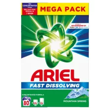   Ariel Mountain Spring mosópor fehér ruhákhoz - 80 mosás 4,4kg