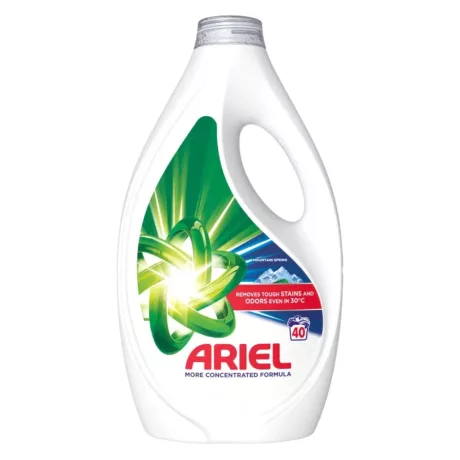 Ariel Mountain Spring folyékony mosószer fehér és világos ruhákhoz - 40 mosás 1,8L