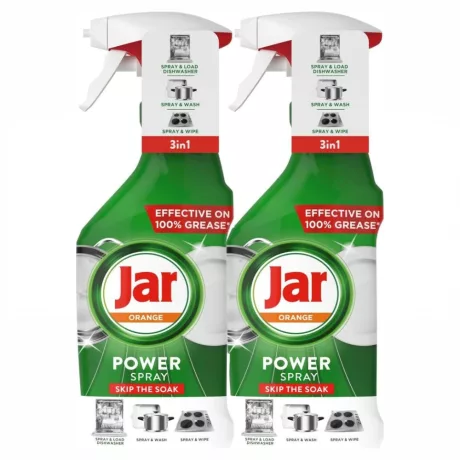 Jar Power Spray Duo erős zsíroldó mosogató- és tisztítószer Narancs 2x500ml