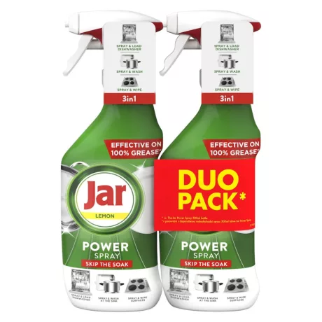 Jar Power Spray Duo erős zsíroldó mosogató- és tisztítószer Citrom 2x500ml