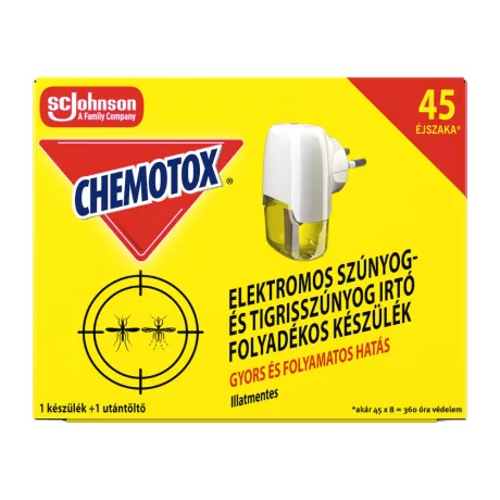 Chemotox elektromos szúnyogirtó készülék + utántöltő Illatmentes 27ml
